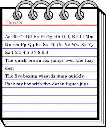 Floyd 8 Regular animated font preview