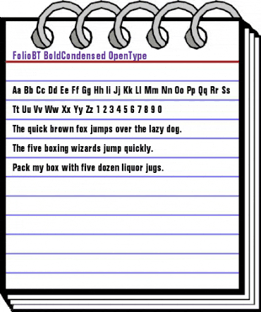 Folio Bold Condensed animated font preview