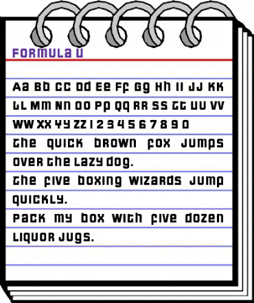 Formula U animated font preview