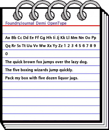 FoundryJournal-Demi Regular animated font preview