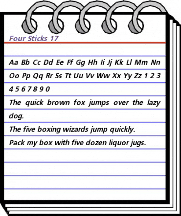 Four Sticks 17 Regular animated font preview