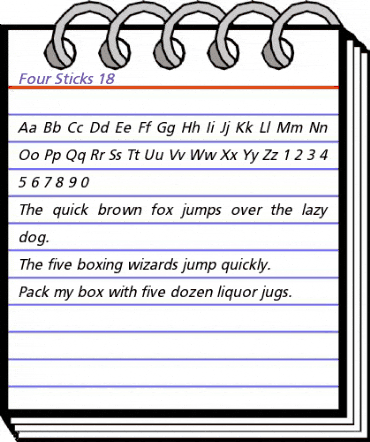 Four Sticks 18 Regular animated font preview