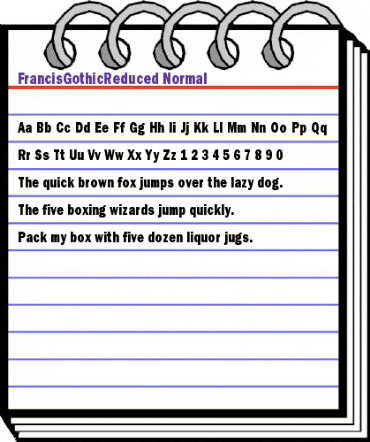 FrancisGothicReduced Normal animated font preview