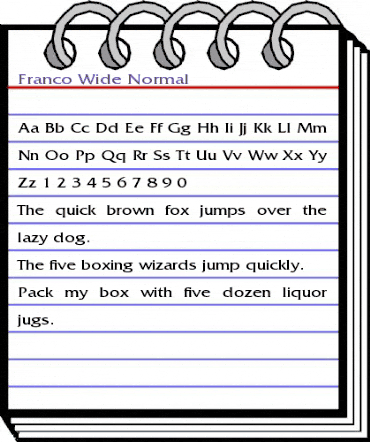 Franco Wide Normal animated font preview