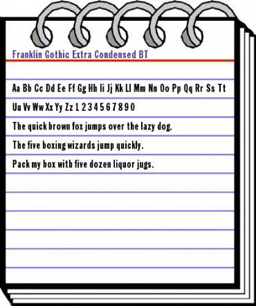 FrankGoth XCn BT Regular animated font preview