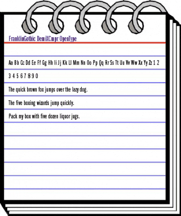 ITC Franklin Gothic Demi Extra Compressed animated font preview