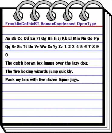 Franklin Gothic Condensed animated font preview