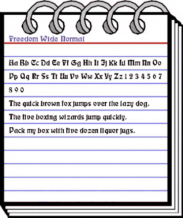Freedom Wide Normal animated font preview