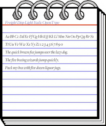 Freight Disp Light Italic animated font preview