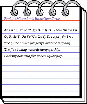 Freight Micro Book Italic animated font preview