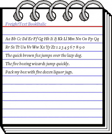 FreightText BookItalic animated font preview