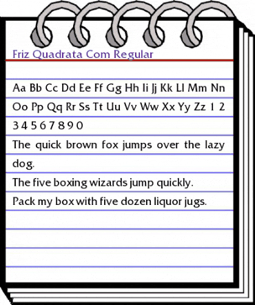 Friz Quadrata Com Regular animated font preview