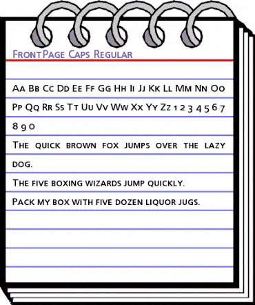 FrontPage-Caps Regular animated font preview