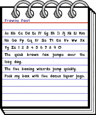 Frowny Font Regular animated font preview