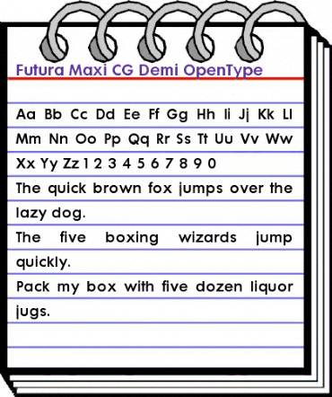 Futura Maxi CG Demi Regular animated font preview