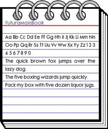 FuturaMaxiBook Regular animated font preview