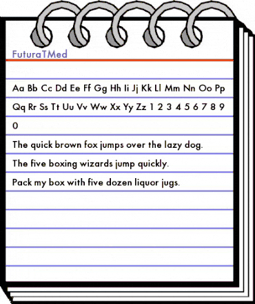 FuturaTMed Regular animated font preview