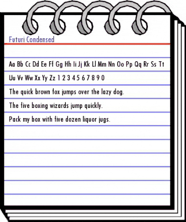 Futuri Condensed Regular animated font preview