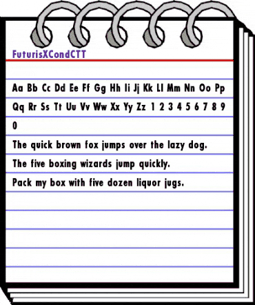 FuturisXCondCTT Regular animated font preview