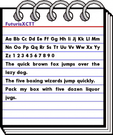 FuturisXCTT Regular animated font preview