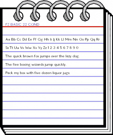 FZ BASIC 22 COND Normal animated font preview