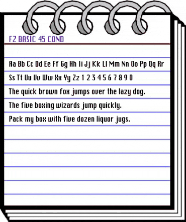 FZ BASIC 45 COND Normal animated font preview