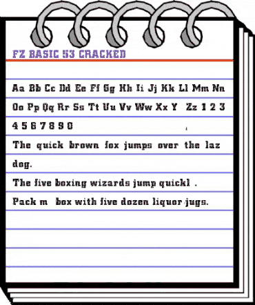 FZ BASIC 53 CRACKED Normal animated font preview