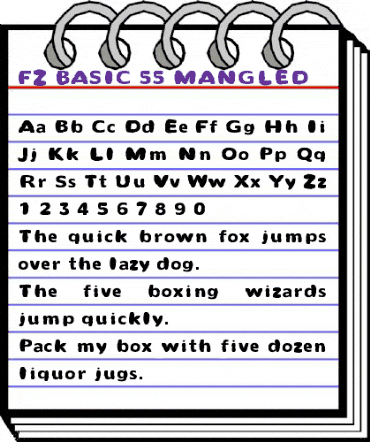 FZ BASIC 55 MANGLED Normal animated font preview