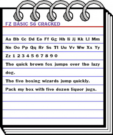 FZ BASIC 56 CRACKED Normal animated font preview