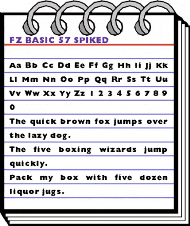 FZ BASIC 57 SPIKED Normal animated font preview