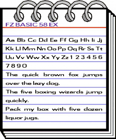FZ BASIC 58 EX Normal animated font preview