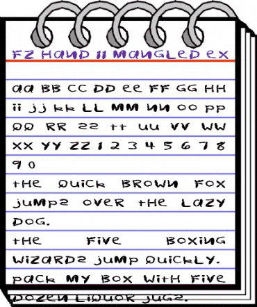 FZ HAND 11 MANGLED EX Normal animated font preview
