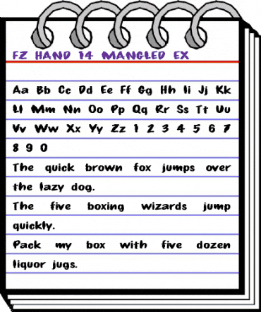 FZ HAND 14 MANGLED EX Normal animated font preview