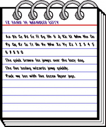 FZ HAND 14 MANGLED LEFTY Normal animated font preview