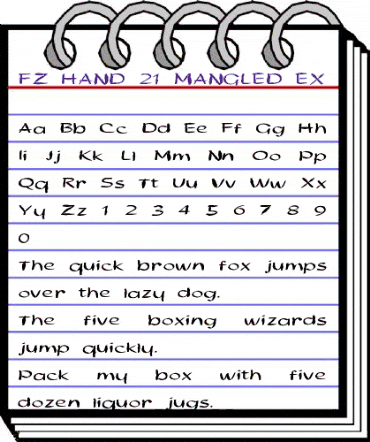 FZ HAND 21 MANGLED EX Normal animated font preview