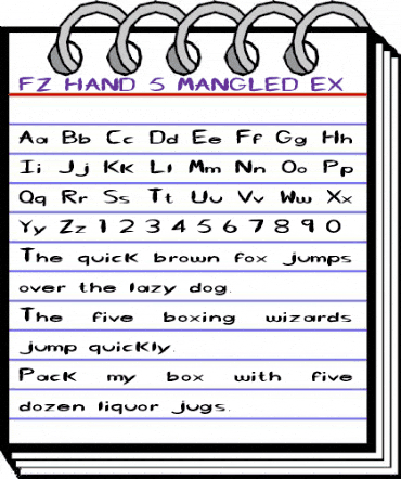 FZ HAND 5 MANGLED EX Normal animated font preview