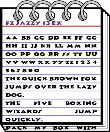 FZ JAZZY 13 EX Normal animated font preview