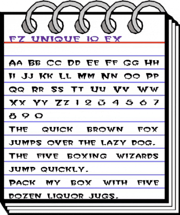 FZ UNIQUE 10 EX Normal animated font preview