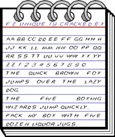 FZ UNIQUE 19 CRACKED EX Normal animated font preview