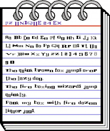 FZ UNIQUE 24 EX Normal animated font preview
