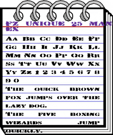 FZ UNIQUE 25 MANGLED EX Normal animated font preview