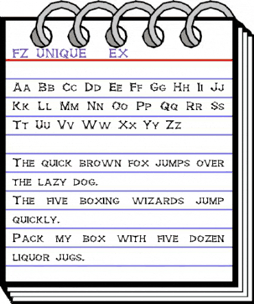 FZ UNIQUE 5 EX Normal animated font preview