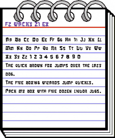 FZ WACKY 21 EX Normal animated font preview