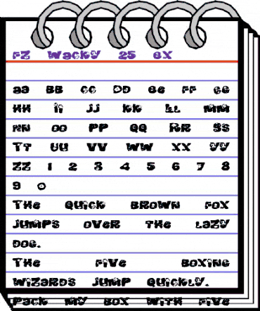 FZ WACKY 25 EX Normal animated font preview