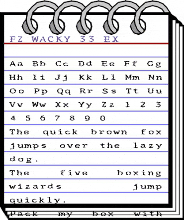 FZ WACKY 33 EX Normal animated font preview