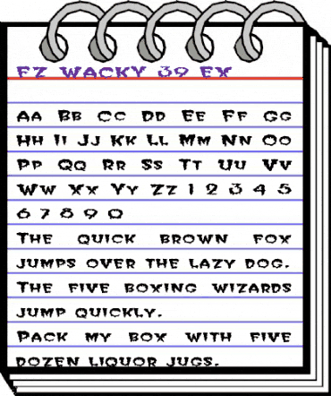 FZ WACKY 39 EX Normal animated font preview