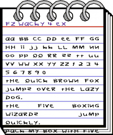 FZ WACKY 4 EX Normal animated font preview