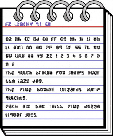 FZ WACKY 41 EX Normal animated font preview