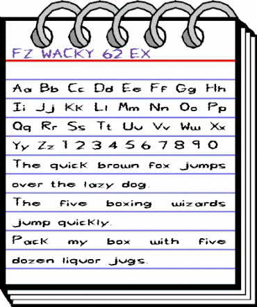 FZ WACKY 62 EX Normal animated font preview
