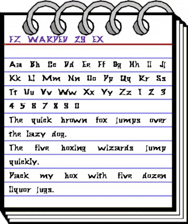 FZ WARPED 29 EX Normal animated font preview